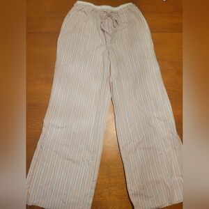 Threads Of Luxx Lightweight Striped Pink & White Pajama Or Lounge Bottoms | XS